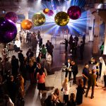 Purple inflatable balloons