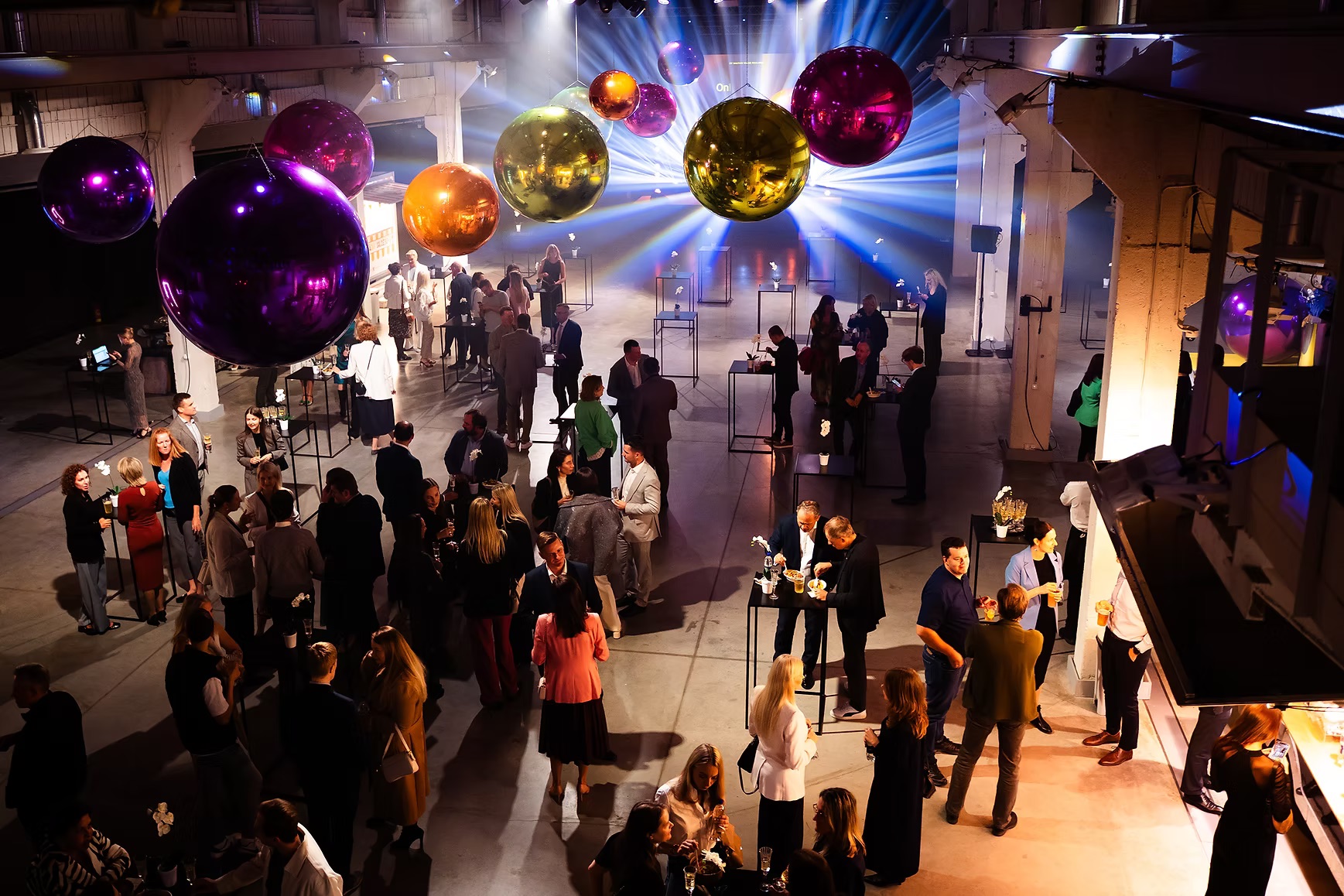 Purple inflatable balloons