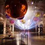 Purple inflatable balloons