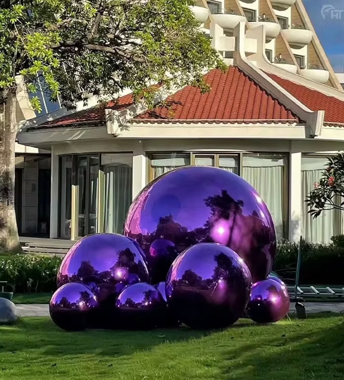 Purple inflatable balloons