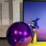 Purple inflatable balloons