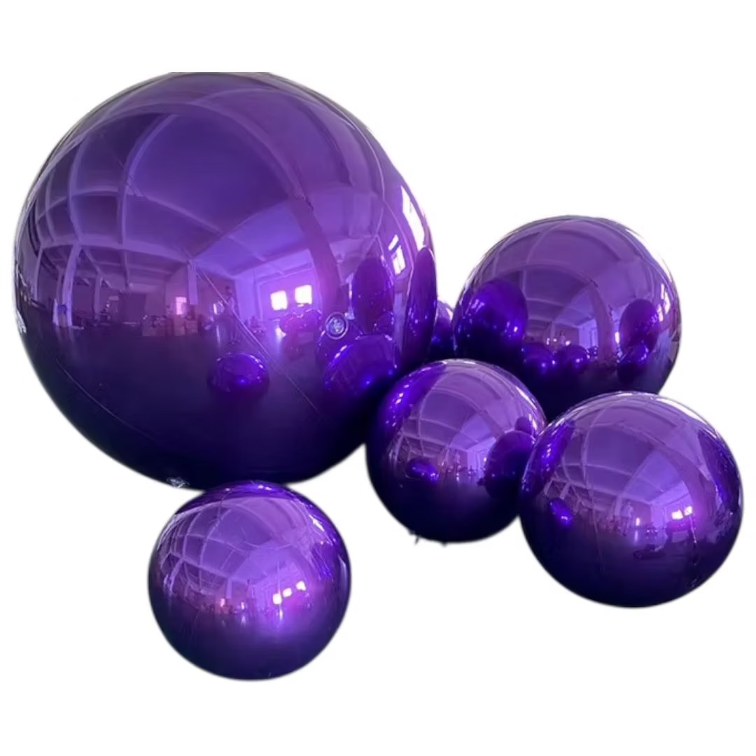Purple inflatable balloons