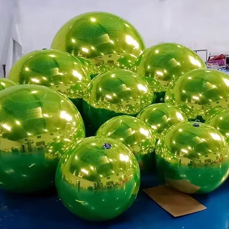 Green inflatable balloons