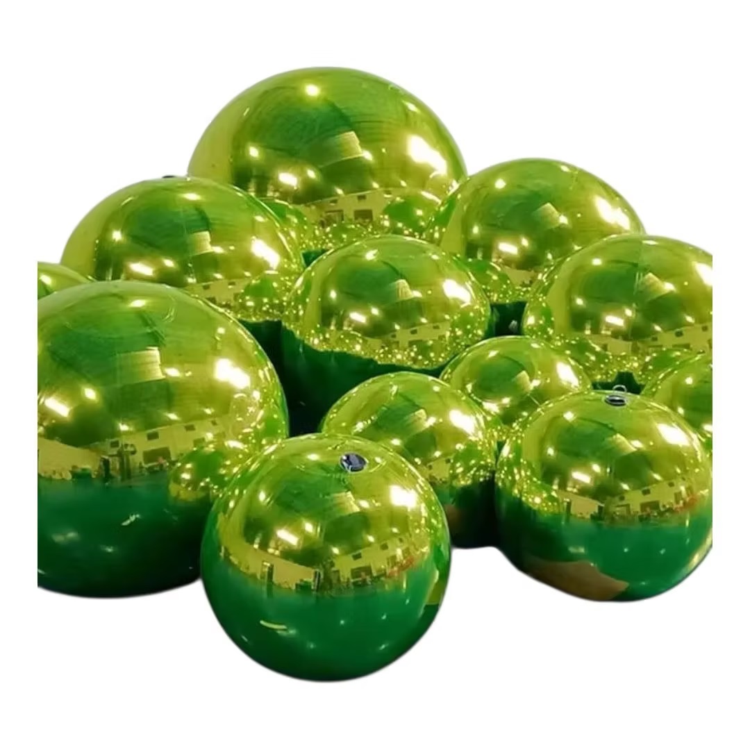 Green inflatable balloons