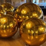 Gold inflatable balloons