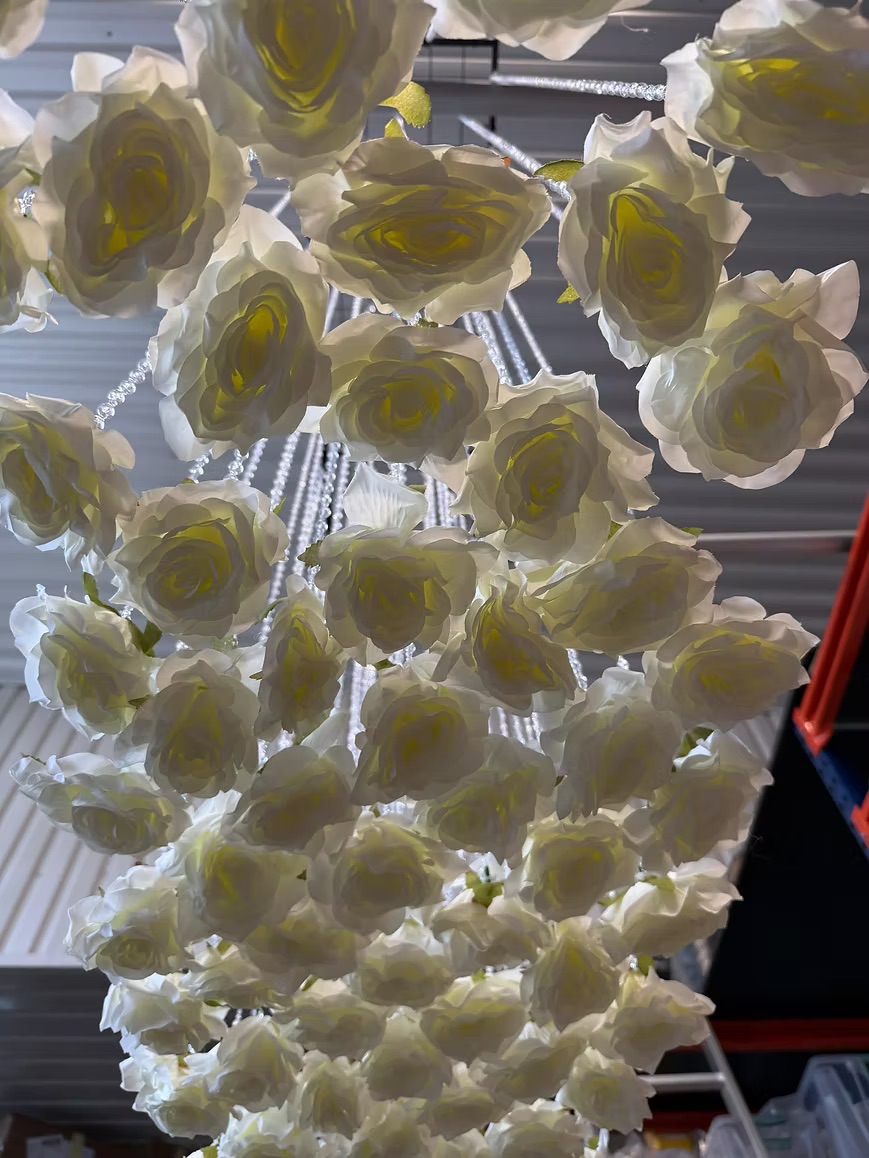 Crystal ceiling decoration with flowers