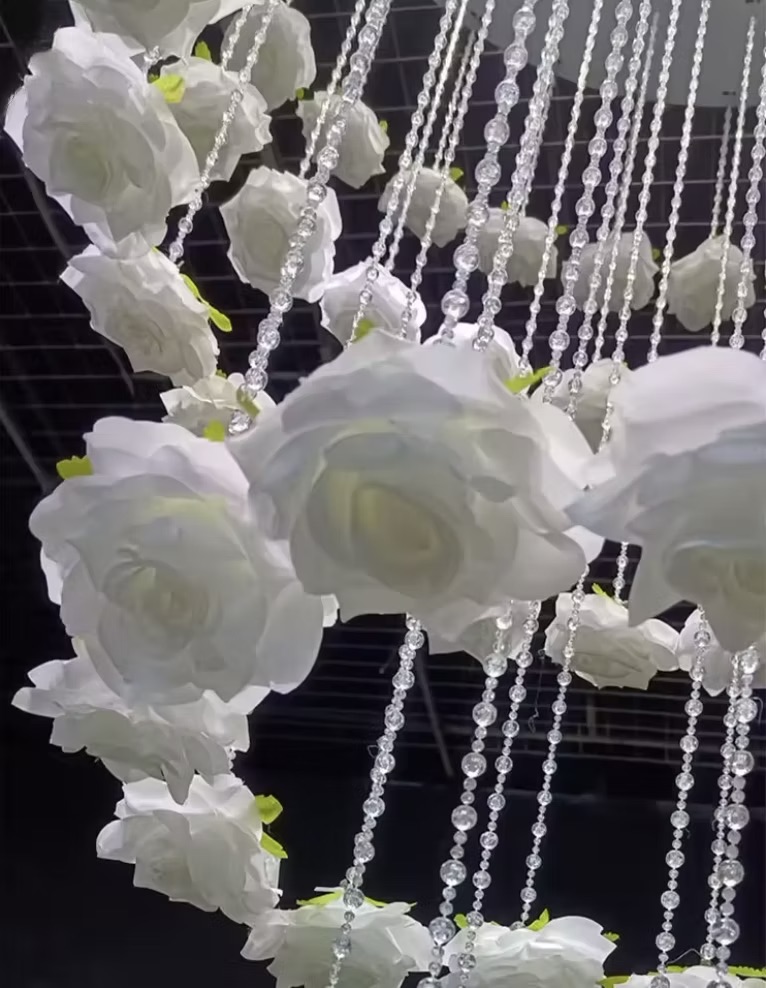 5-tier crystal ceiling with flowers