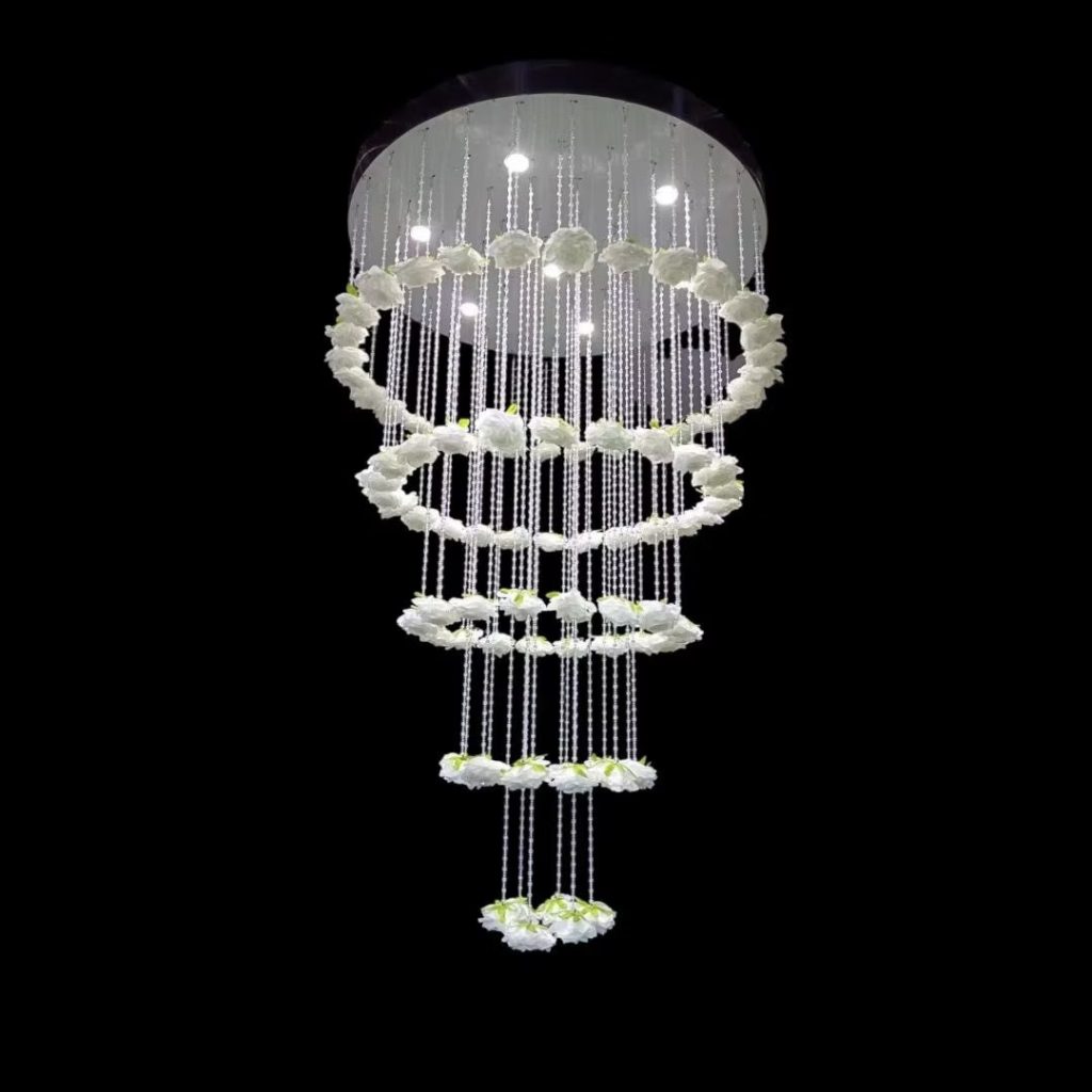5-tier crystal ceiling with flowers