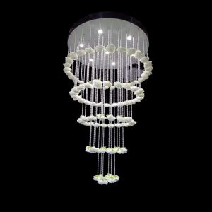 5-tier crystal ceiling with flowers