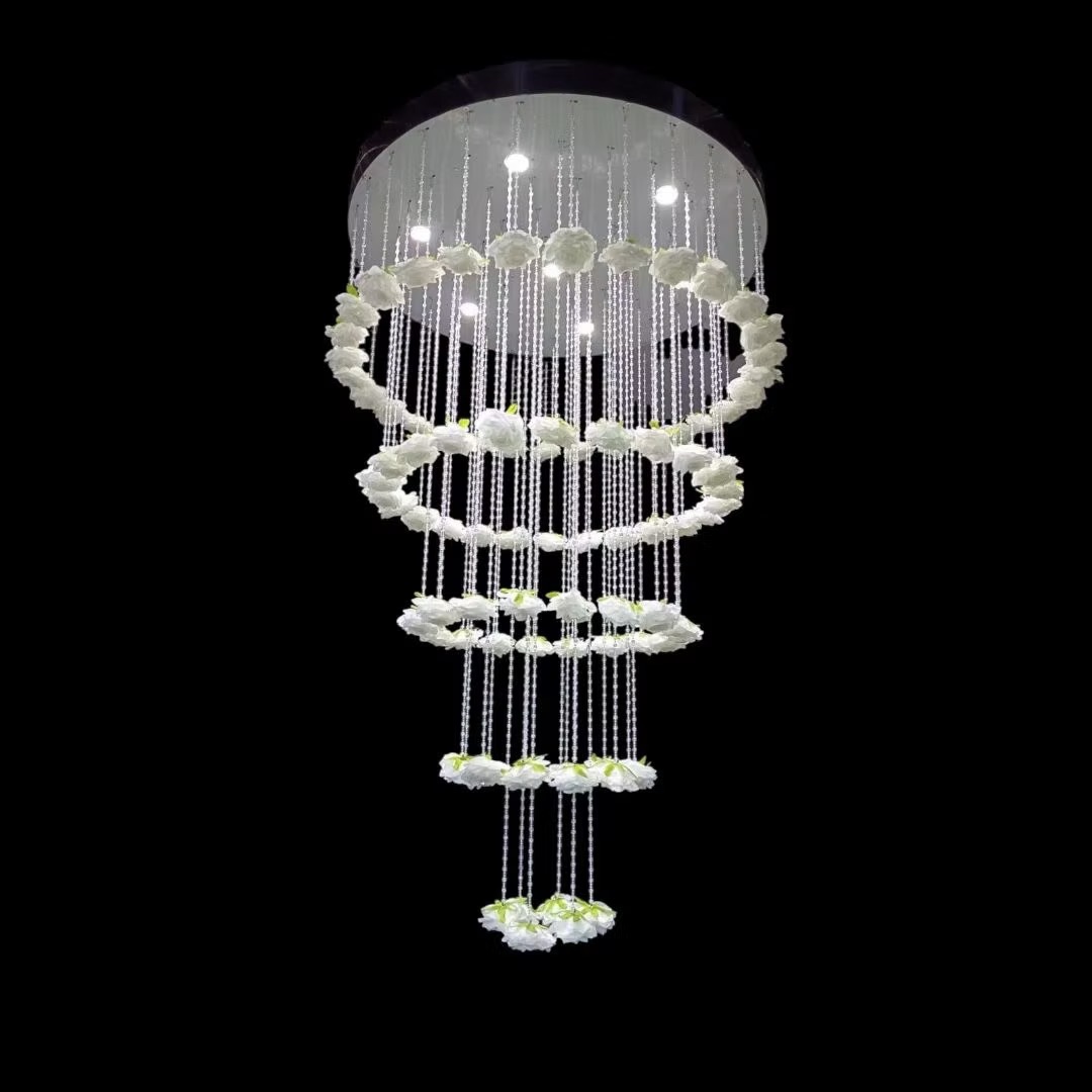 5-tier crystal ceiling with flowers