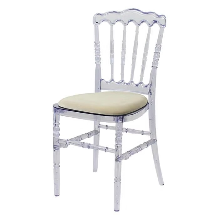 Transparent chair with different pillow colors