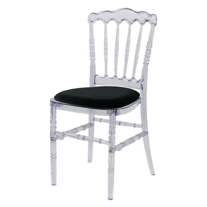 Transparent chair with different pillow colors