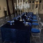 Transparent chair with different pillow colors