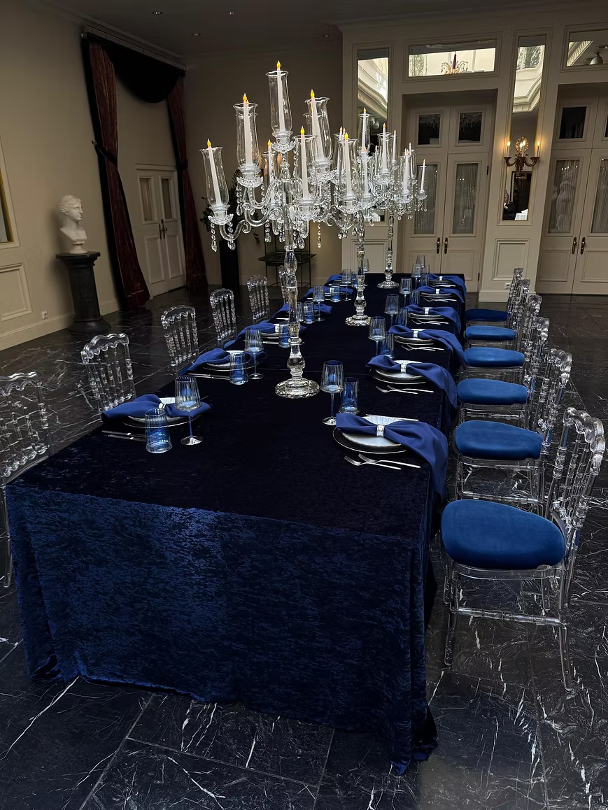 Transparent chair with different pillow colors