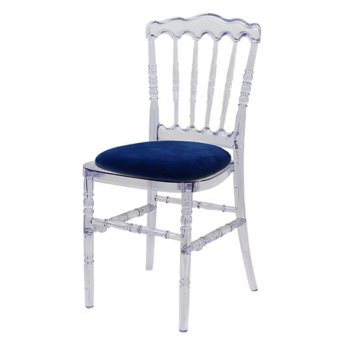 Transparent chair with different pillow colors