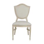 Wooden chair with white cream cushion