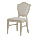 Wooden chair with white cream cushion