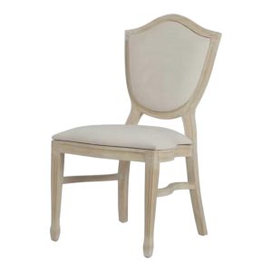 Wooden chair with white cream cushion