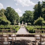 Wooden chair with different pillow colors