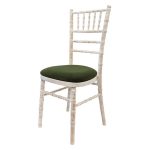 Wooden chair with different pillow colors