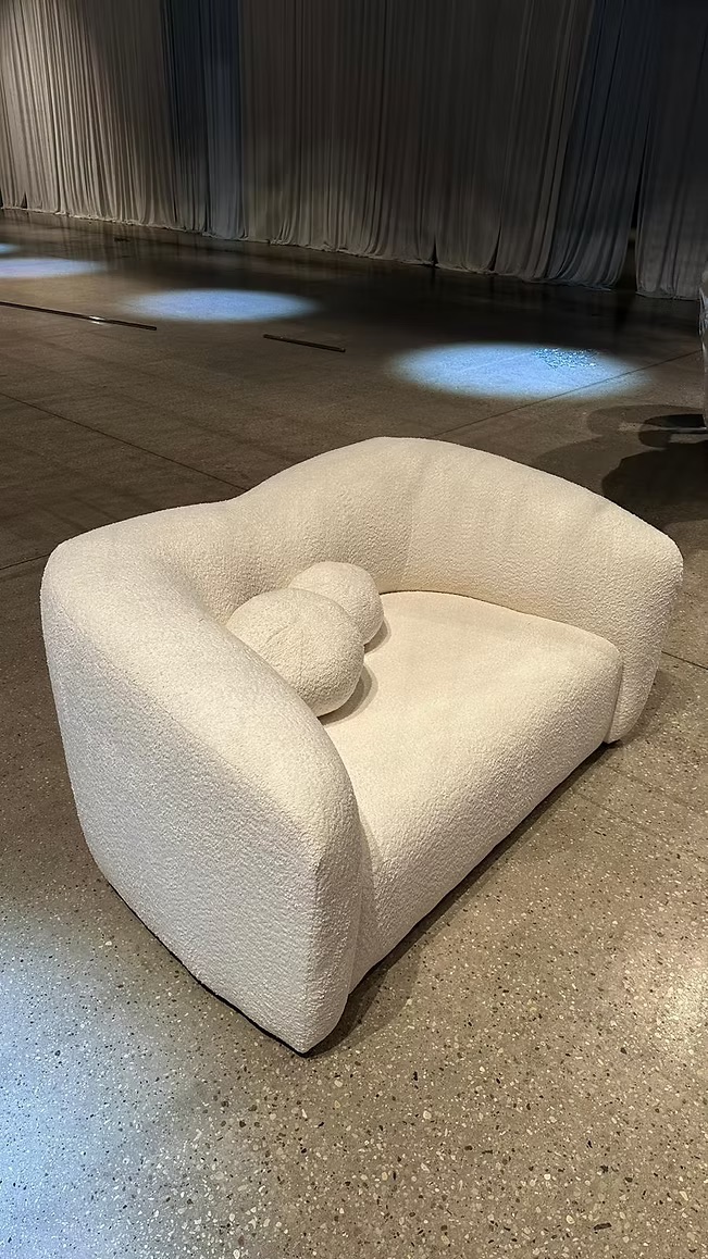 Lounge area double sofa white