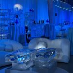 Lounge area double sofa white