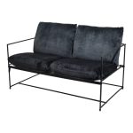 Lounge area double sofa black