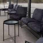 Lounge area double sofa black