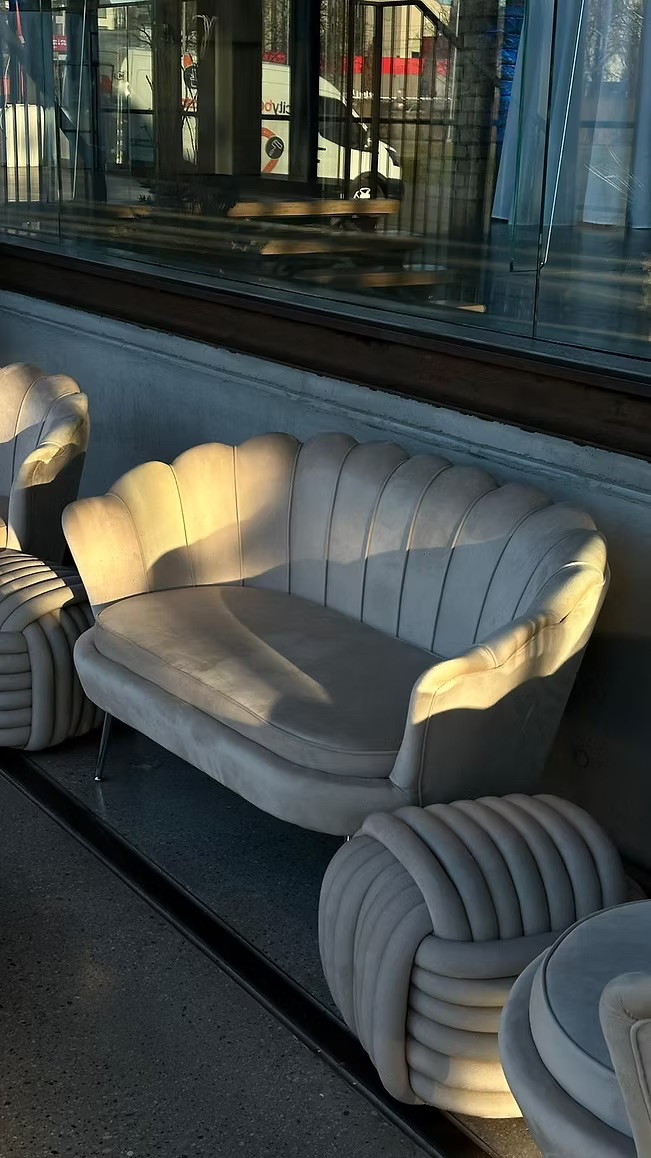 Lounge area double sofa beige