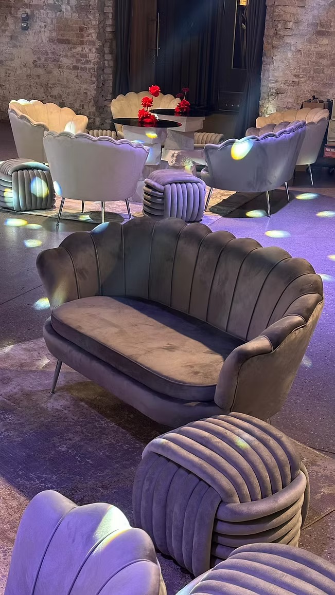 Lounge area double sofa gray