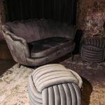 Lounge area double sofa gray