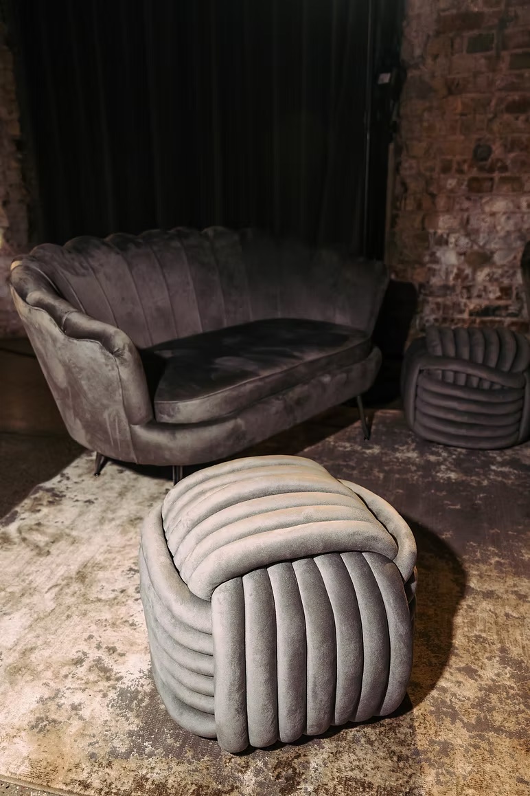 Lounge area double sofa gray