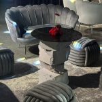 Lounge area double sofa gray