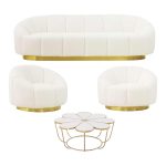 Lounge area 2-seater sofa white