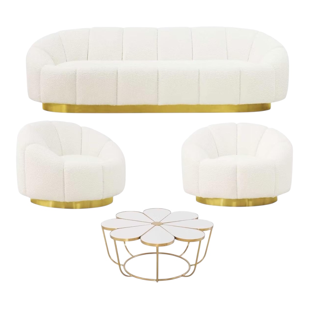 Lounge area 2-seater sofa white