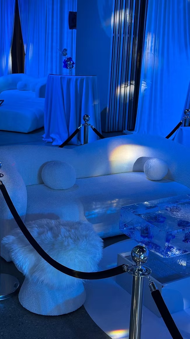 Lounge area three-seater sofa white