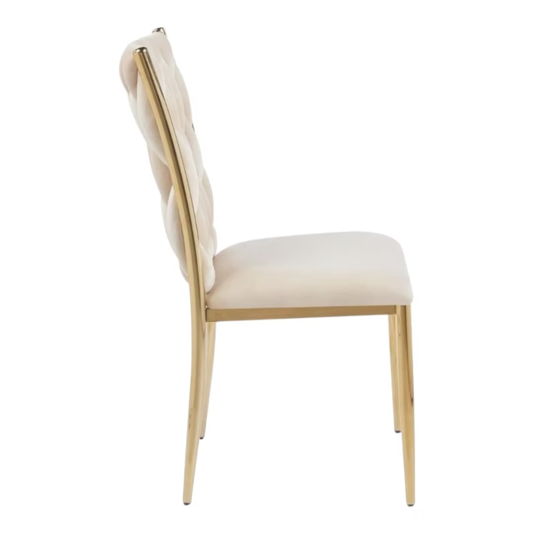 Golden chair with a beige pillow