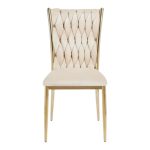 Golden chair with a beige pillow