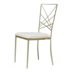 Gold chair with white cushion