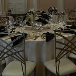 Gold chair with white cushion