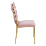 Golden chair with a pink pillow