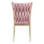 Golden chair with a pink pillow