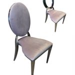 Silver chair with lilac cushion