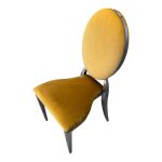 Silver chair with amber cushion