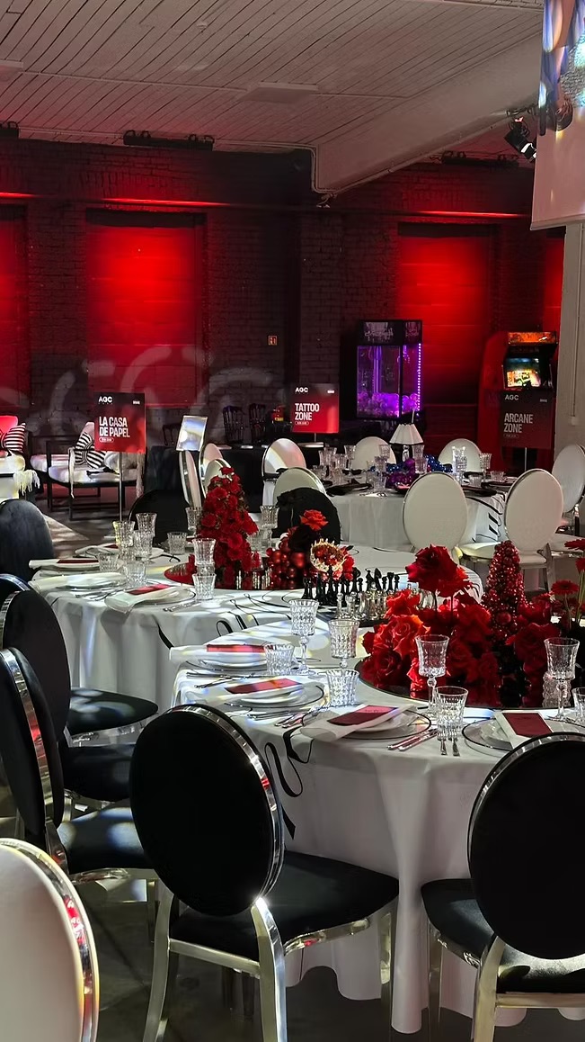 Silver chair with black cushion