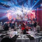 Silver chair with black cushion