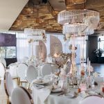 Gold chair with white cushion