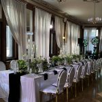 Gold chair with white cushion