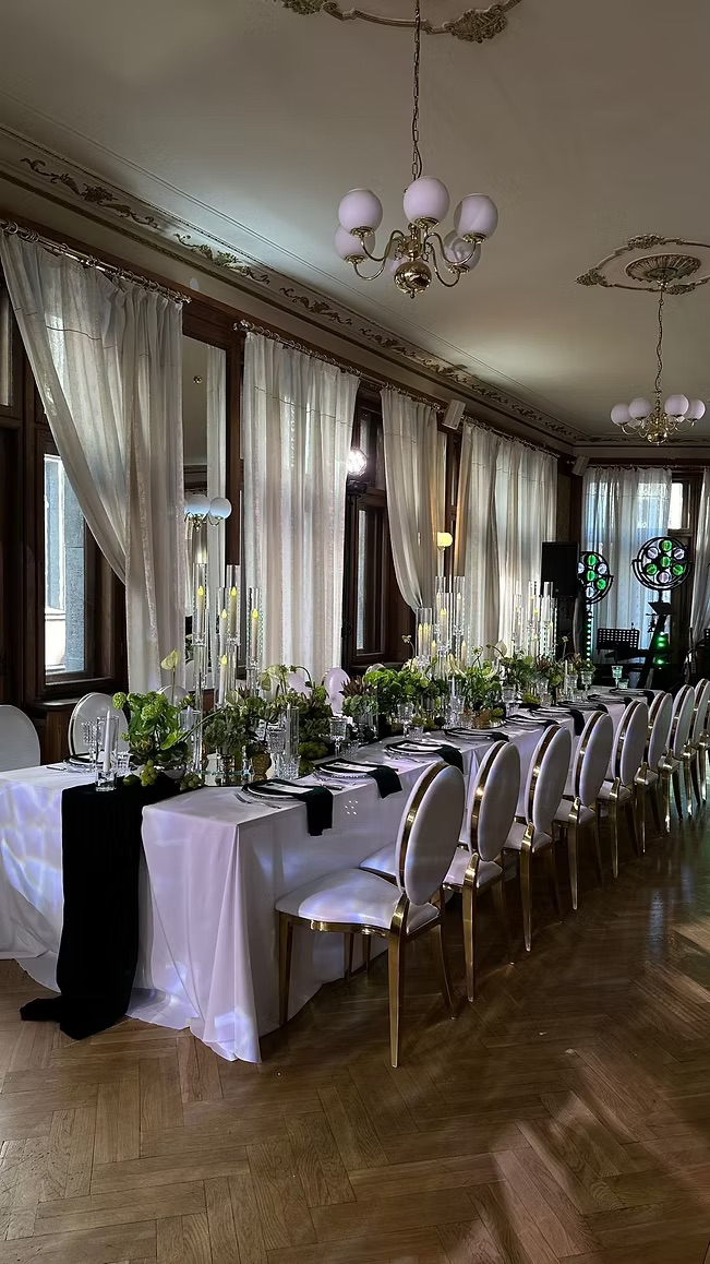 Gold chair with white cushion