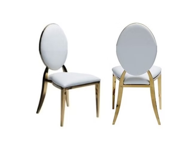 Gold chair with white cushion